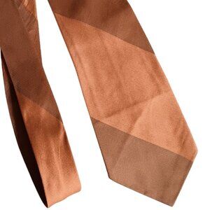 Vintage 1960s 54" True Mod garage Brown & Orange Striped Tie From Story 2.75"